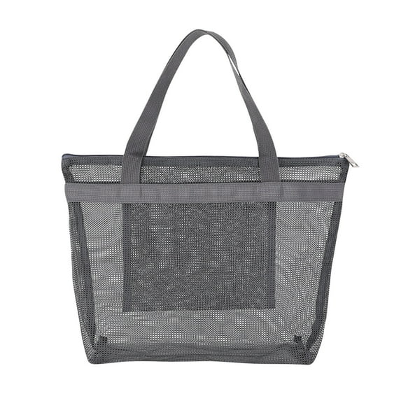 Foldable Mesh Beach Tote Bag, Waterproof Mesh Organizer with Zipper for Travel, Beach & Gym Essentials