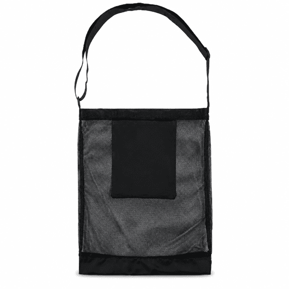 Foldable Mesh Harvest Bag, 13.8x8.7 Inch Outdoor Fruit Picking Mushroom Foraging Collecting Pouch, Portable Garden Produce Carrier, Black
