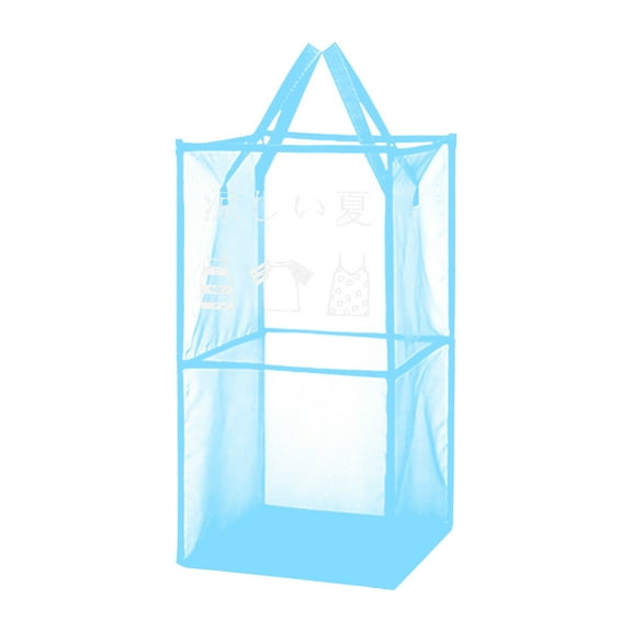 Foldable Mesh Laundry Basket with Reinforced Handles - Large Capacity Breathable Storage Organizer for Clothes, Toys & Sports Equipment