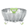 thumbnail image 1 of Foldable Mesh Steamer Basket with Removable Handle, Stainless Steel Vegetable & Fruit Colander, 1 of 7