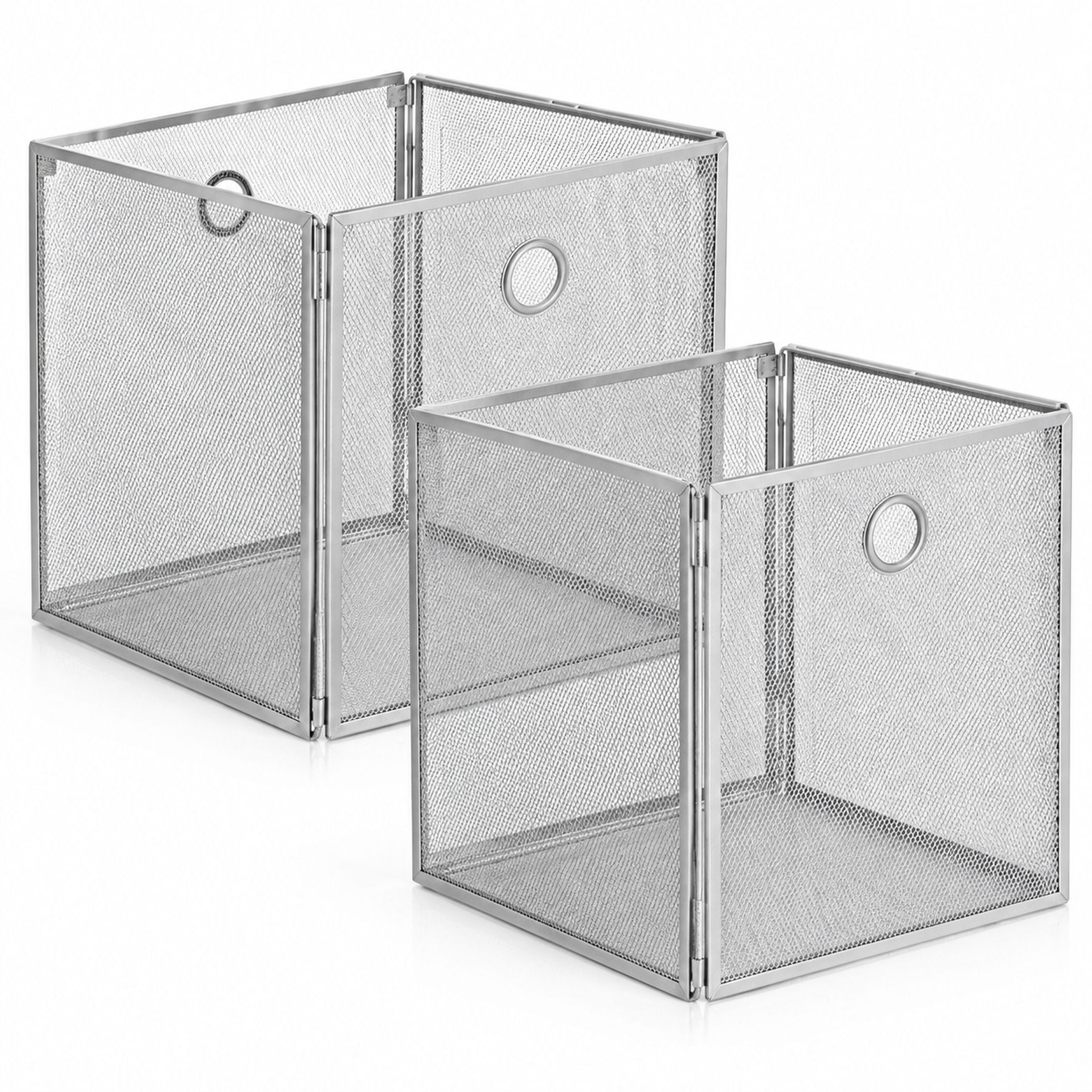 Foldable Metal Cube Storage Baskets, 2 Pieces, 13