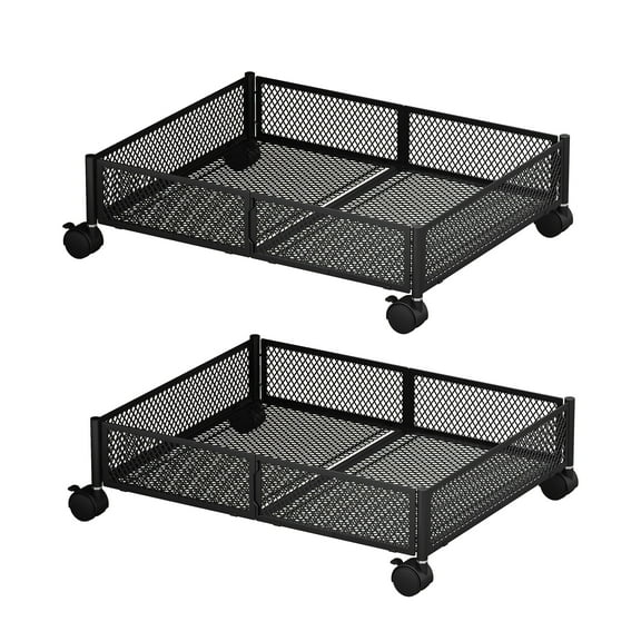 Foldable Metal Mesh Under Bed Storage Box with Wheels – Tool-Free Assembly, 360° Swivel Design, Clear Visual Drawer Organizer for Clothes & Essentials, Sturdy & Durable for Bedroom, Dorm, or Basement