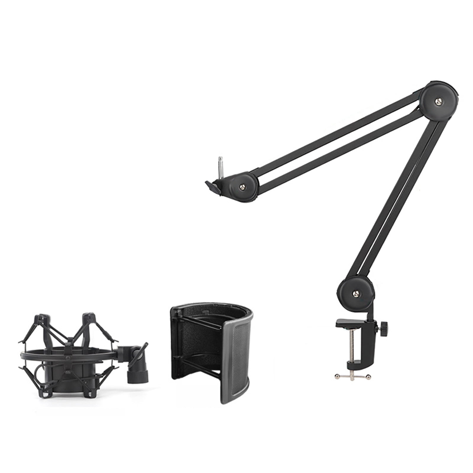 Foldable Mic Boom All Metal Microphone Arm Stand Holder with/without Shockproof Mount for Podcasters and Streamers