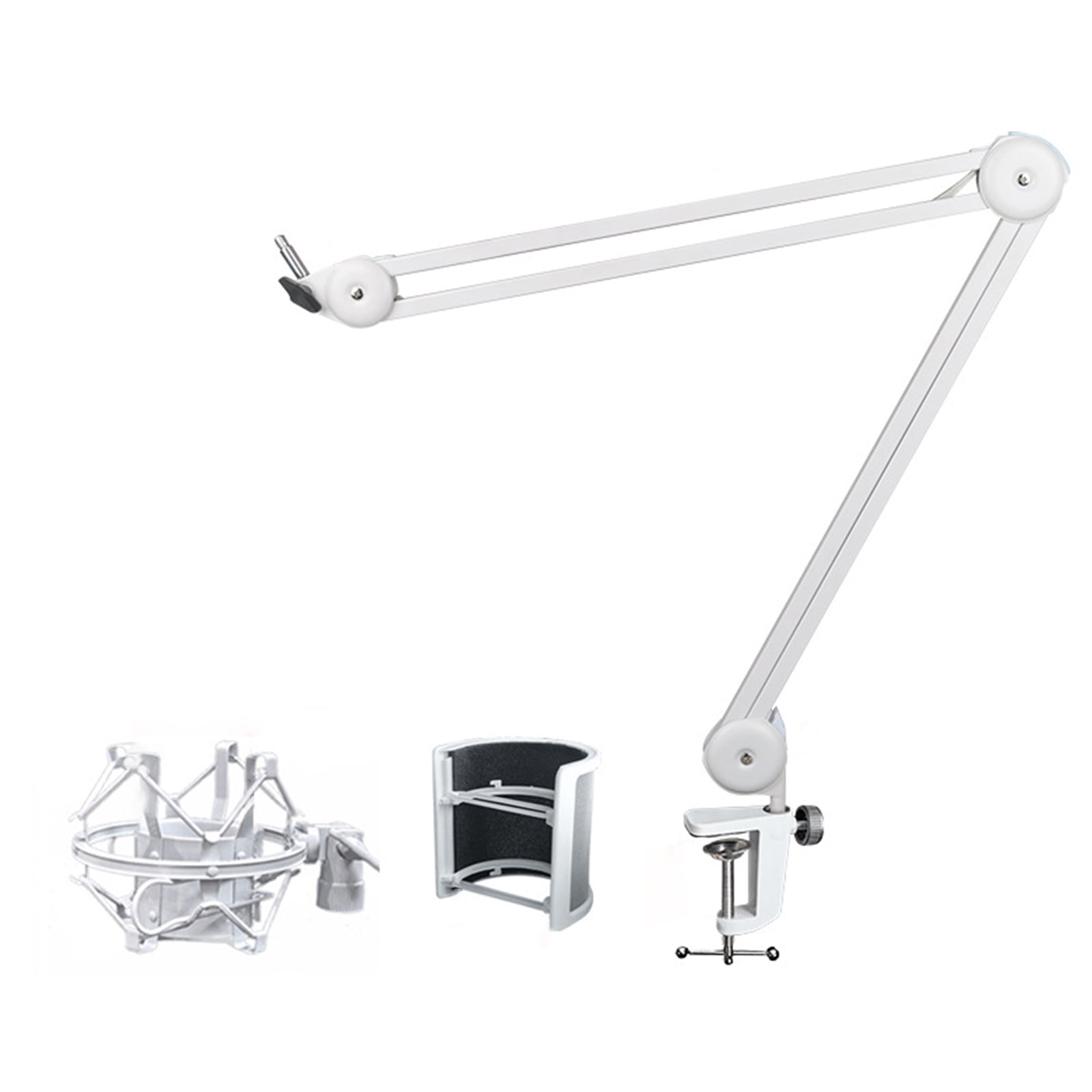 Foldable Mic Boom All Metal Microphone Arm Stand Holder with/without Shockproof Mount for Podcasters and Streamers