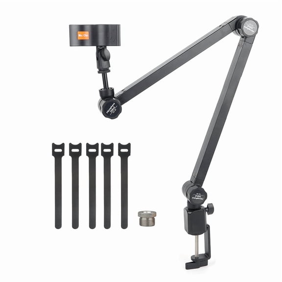 Foldable Microphone Holder Suspension Boom Scissor Arm Stand Holder with Mic Clip Table Mounting Clamp