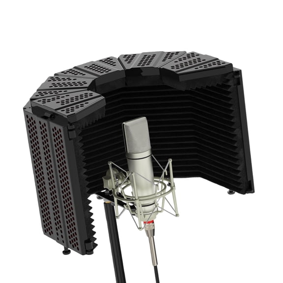 Foldable Microphone Isolation Portable Noise Reductions Booth 5Panel For Professional Recording And Podcasting