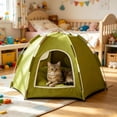 thumbnail image 1 of Foldable Mini Cat Tent Indoor, Portable Foldable Pet Tent Bed for Cats and Small Dogs, Lightweight Kitten Nest for Living Room Backyard Camping,Soft Cushion, 1 of 8