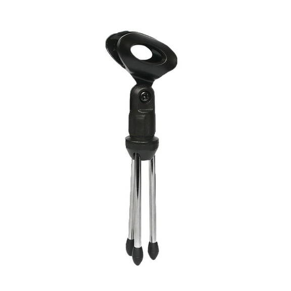 Foldable Mini Desktop Tripod Stand, with Mic Clips for Lectures, Podcasts, Online Chat, Meeting, Screencasts and More
