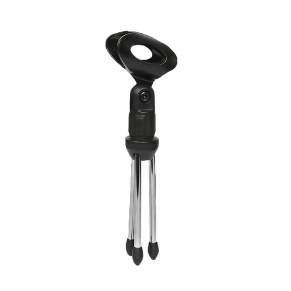 Foldable Mini Desktop Tripod Stand, with Microphone Clip for Podcasting Online Chat Screencasts