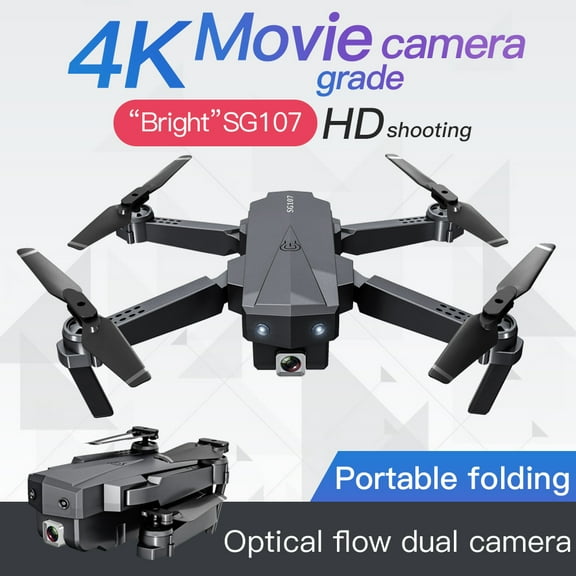 Foldable Mini Drone with Camera 4K HD Optical Flow Positioning RC Quadcopter APP Control with Headless Mode for Adults Kids Toy Black 3 Battery