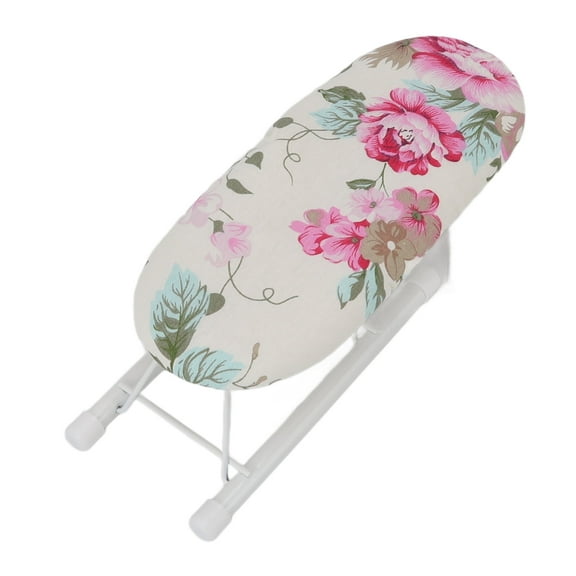 Foldable Mini Ironing Board for Tabletop, Portable Heat-Resistant Clothes Ironing Accessory with Peony Flower Design (10.35 x 4.33 x 1.18 inches)