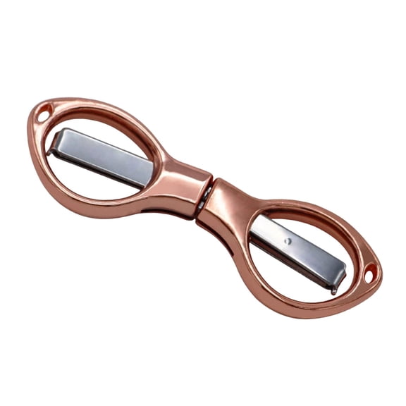 Foldable Mini Scissors, Cosmug Eyeglass Shape Shear, Portable Hand Cutting Tool, for Craft Trimming, Travel Snipping and Daily Cutting, Rose Gold