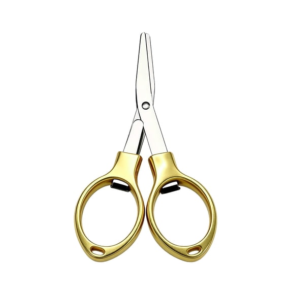 Foldable Mini Scissors, Cosmug Eyeglass Shape Shear, Portable Hand Cutting Tool, for Craft Trimming, Travel Snipping and Daily Cutting, Yellow