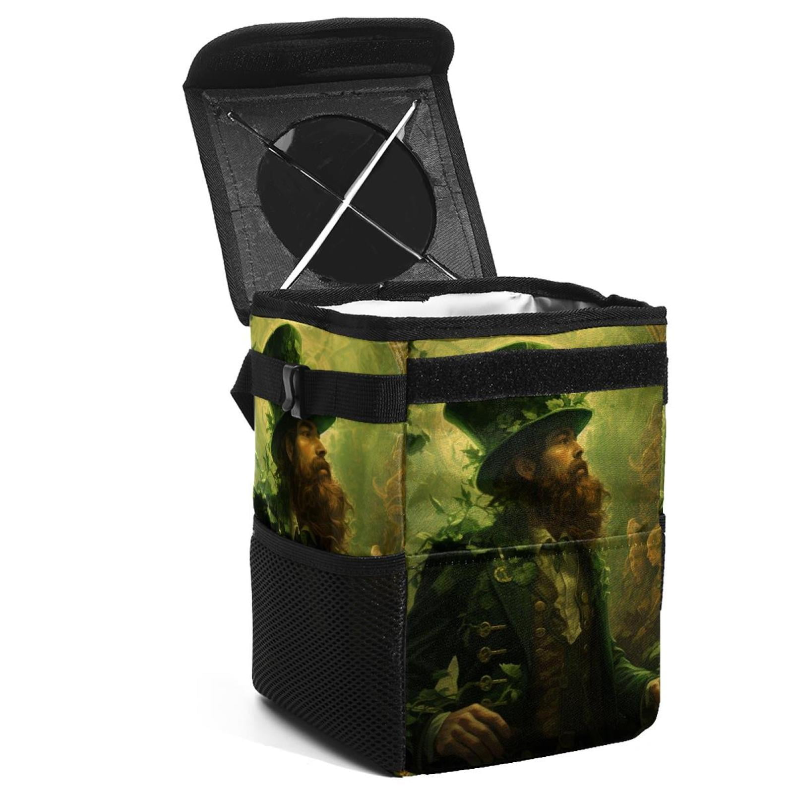 Foldable Mini Trash Can with Lid - Leak-Proof Car Garbage Can for ...