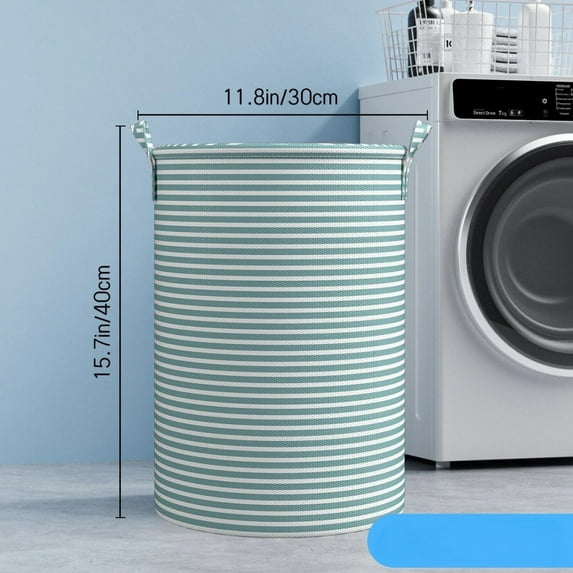 Foldable Minimalist Striped Laundry Basket Multi Use Collapsible Storage Organizer for Bathroom Bedroom Toy Clothes Home 1 Pack