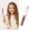 thumbnail image 1 of Foldable Mirror Comb, Portable Hair Brush with Soft Dual-Layer Round-Tip Bristles, Make hair fluffy, Wet/Dry Use, Travel-Friendly,Pink, 1 of 7