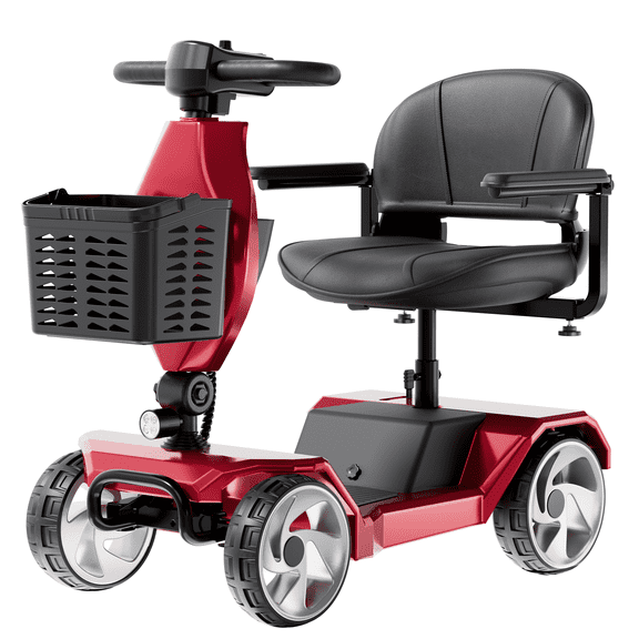 Edcsi Foldable Mobility Scooters for Seniors, 4 Wheel Lightweight Mobility Scooters for Adults, Powered Electric Wheelchair, Mobility Scooter with Seat, Folding Travel Motorized Scooter