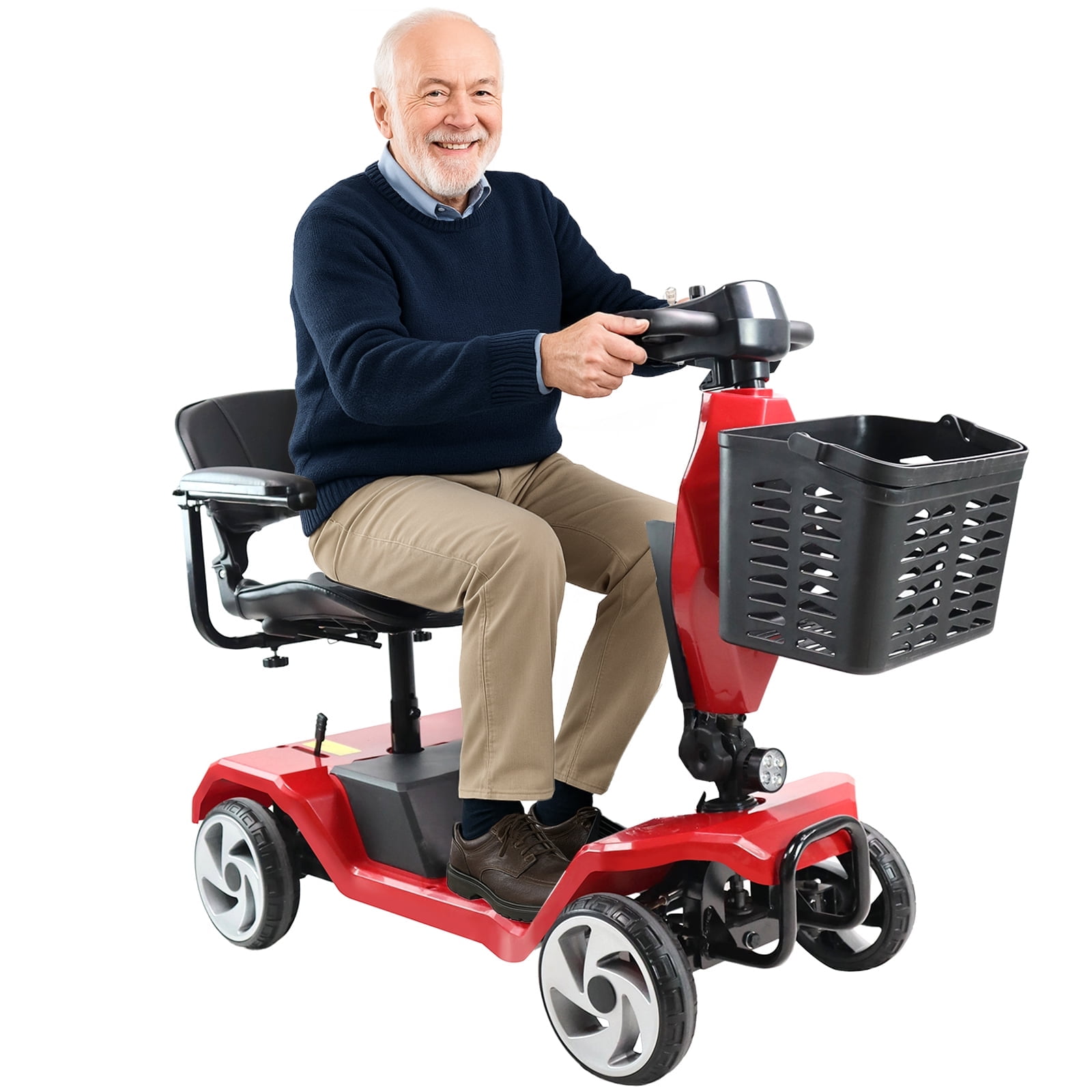 Edcsi Foldable Mobility Scooters for Seniors, 4 Wheel Lightweight Mobility Scooters for Adults, Powered Electric Wheelchair, Mobility Scooter with Seat, Folding Travel Motorized Scooter