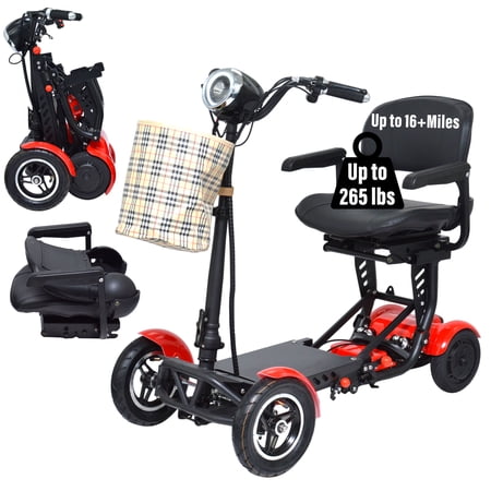 Foldable Mobility Scooters for Adults, 4 Wheel Powered Electric Scooter with Seat