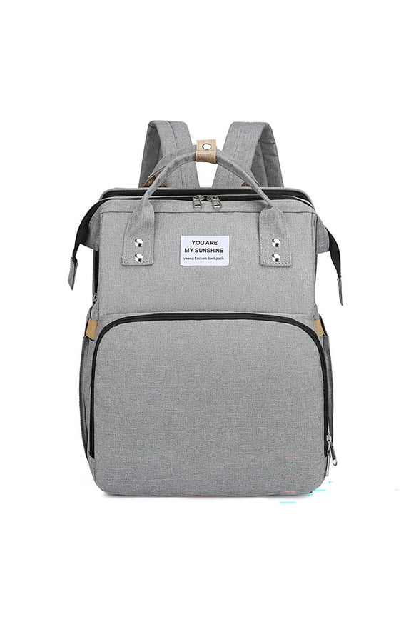 Diaper Bag Backpack,Foldable Mother and Baby Backpack with Multiple Compartments,Gray