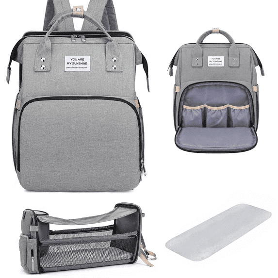 Behome Diaper Bag Backpack, Large Waterproof Baby Bag with Changing Pad, Stroller Straps & Insulated Pockets, Multifunctional Travel Diaper Bags for Mom & Dad