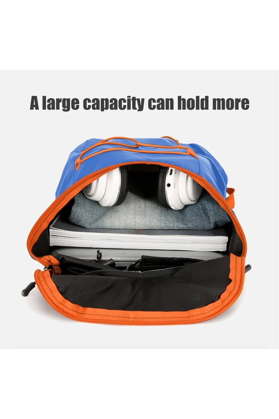 Foldable Mountaineering Bicycle Backpack, Polyester Lightweight, Waterproof Fabric, Breathable Mesh Straps, Large Capacity Storage, for Hiking Cycling Camping Outdoor Daily Short Trips Fitness