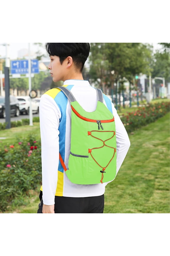 Foldable Mountaineering Bicycle Backpack, Polyester Lightweight, Waterproof Fabric, Breathable Mesh Straps, Large Capacity Storage, for Hiking Cycling Camping Outdoor Daily Short Trips Fitness