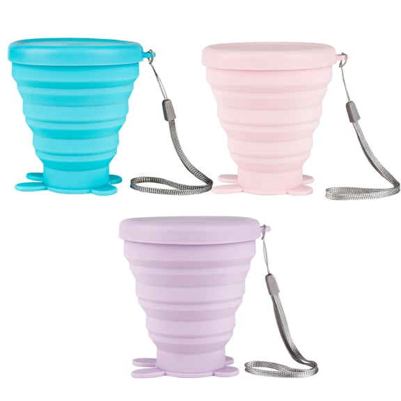 Foldable Mug for Cold Drinks Tea Coffee, Portable Folding Silicone Water Cup Compact Design, Travel Drinking Cups Environmentally Friendly Reusable