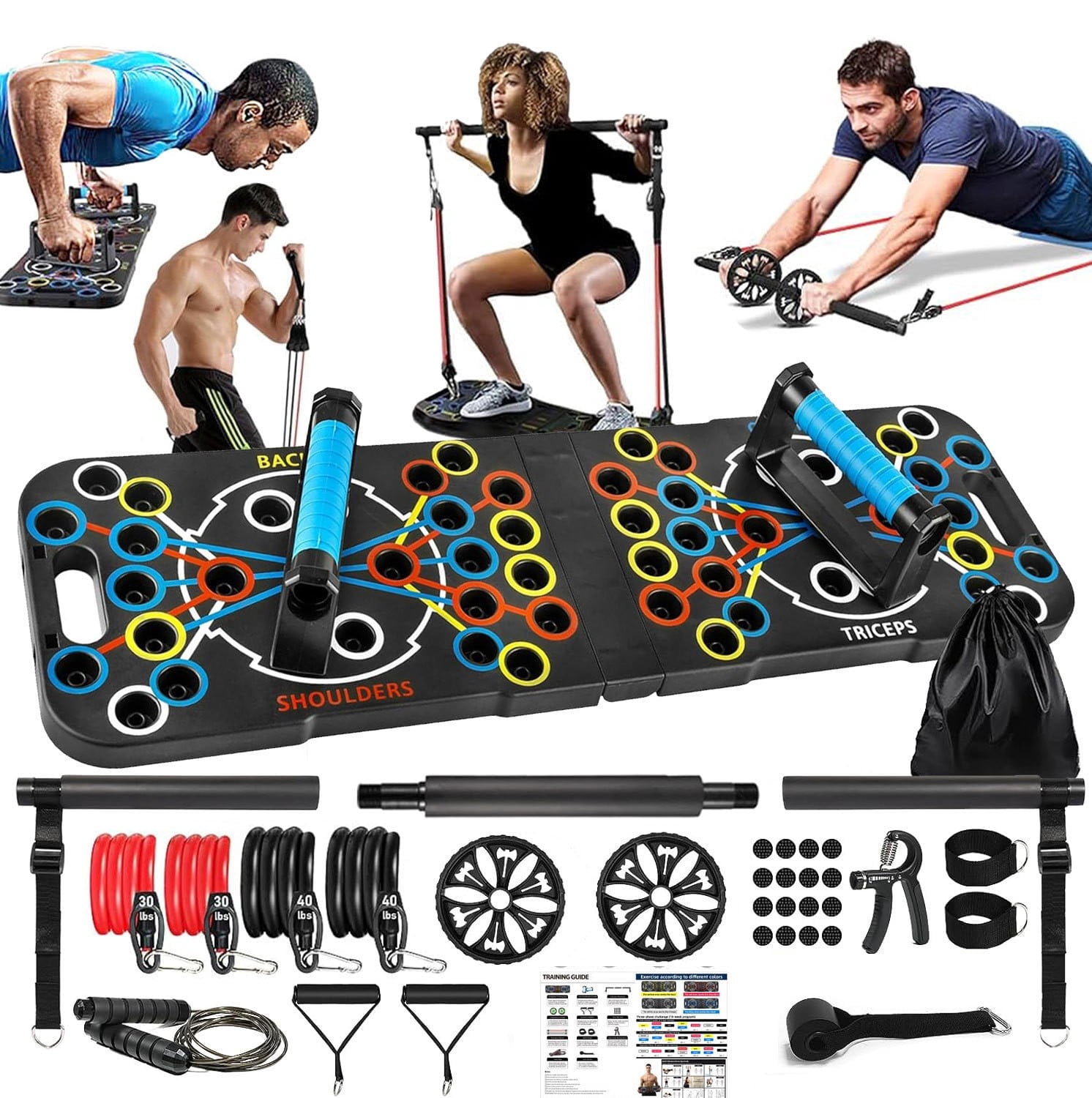 Foldable Multi-Function Push-Up Board Portable Bodyweight Training Equipment For Arms Abs Chest Back Triceps Home Gym