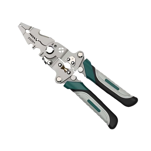 Foldable Multi-Function Stripping Pliers Wire Stripper, Crimp, Cut, Break, Peel with Edge Blades; Hex Screw Removal Holes; Lightweight & Portable for Electricians and Enthusiasts,Multicolor