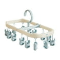 thumbnail image 1 of Foldable Multi-Functional Clothes Drying Rack with Clips – Space-Saving Wardrobe Organizer for Garments, Socks, Scarves, and Accessories, Windproof Grip, Durable Design, 1 of 5