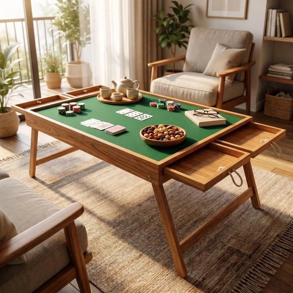 Foldable Multi-Functional Game Table – Portable Puzzle & Board Game Surface for Home Leisure