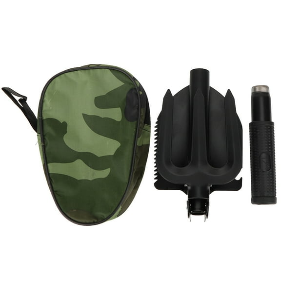 Compact Foldable Multi-Function Shovel with Compass - Essential Tool for Outdoor Camping and Survival - 180 Characters or Less