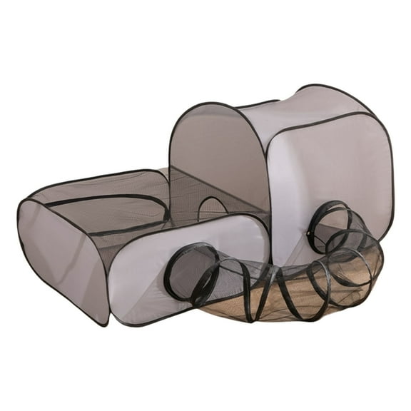 Foldable MultiFunctional Cats Tent With Expandable Play Tunnel Convertible To Portable Pet Carriers for Outdoor Travel U