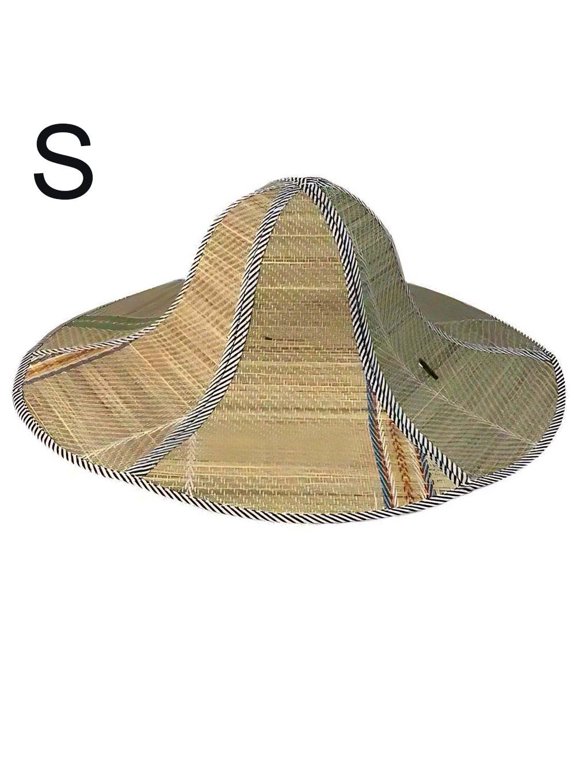 Foldable Natural Rush Straw Sun Hat, Lightweight Breathable Wide Brim Hat with Adjustable Chin Strap, Portable Packable Outdoor Hat for Garden Beach Fishing Travel, 2 Sizes Available for Adults