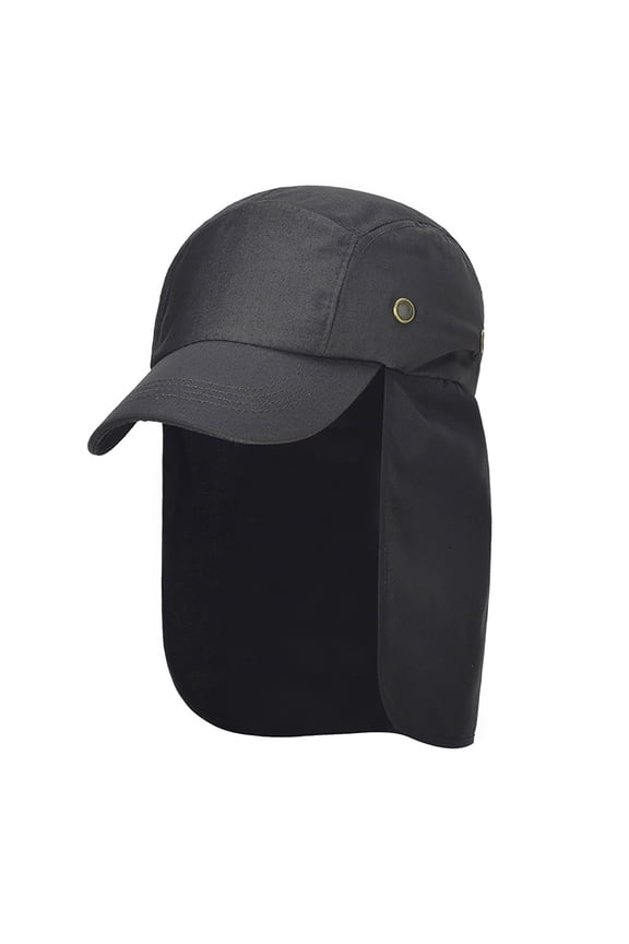 Foldable Neck Flap Cover Sun Cap Upf 50 Protection Hat for Outdoor Fishing Hiking Climbing Sun Hat Protecting Anti Shoulder Cape Hat Sun Cap for Fishing Safari Summer Beach Hat Black One Size