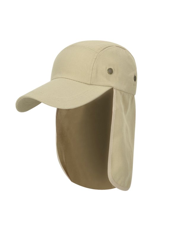 Foldable Neck Flap Cover Sun Cap Upf 50 Protection Hat for Outdoor Fishing Hiking Climbing Sun Hat Protecting Anti Shoulder Cape Hat Sun Cap for Fishing Safari Summer Beach Hat Khaki One Size