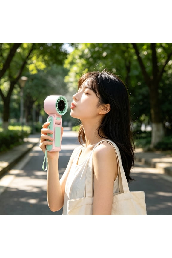 Foldable Neck Hanging Mini Fan 3 In 1 Handheld Desktop Portable USB Rechargeable Stepless Speed Adjustable Cooling Fan, For Travel Commuting Office Study Outdoor Sports Users