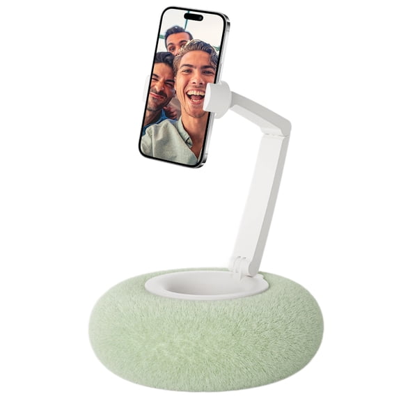 Foldable Neck Phone Holder Silicone Suction Base, 120° Tilt & Portable Design for Car Bed