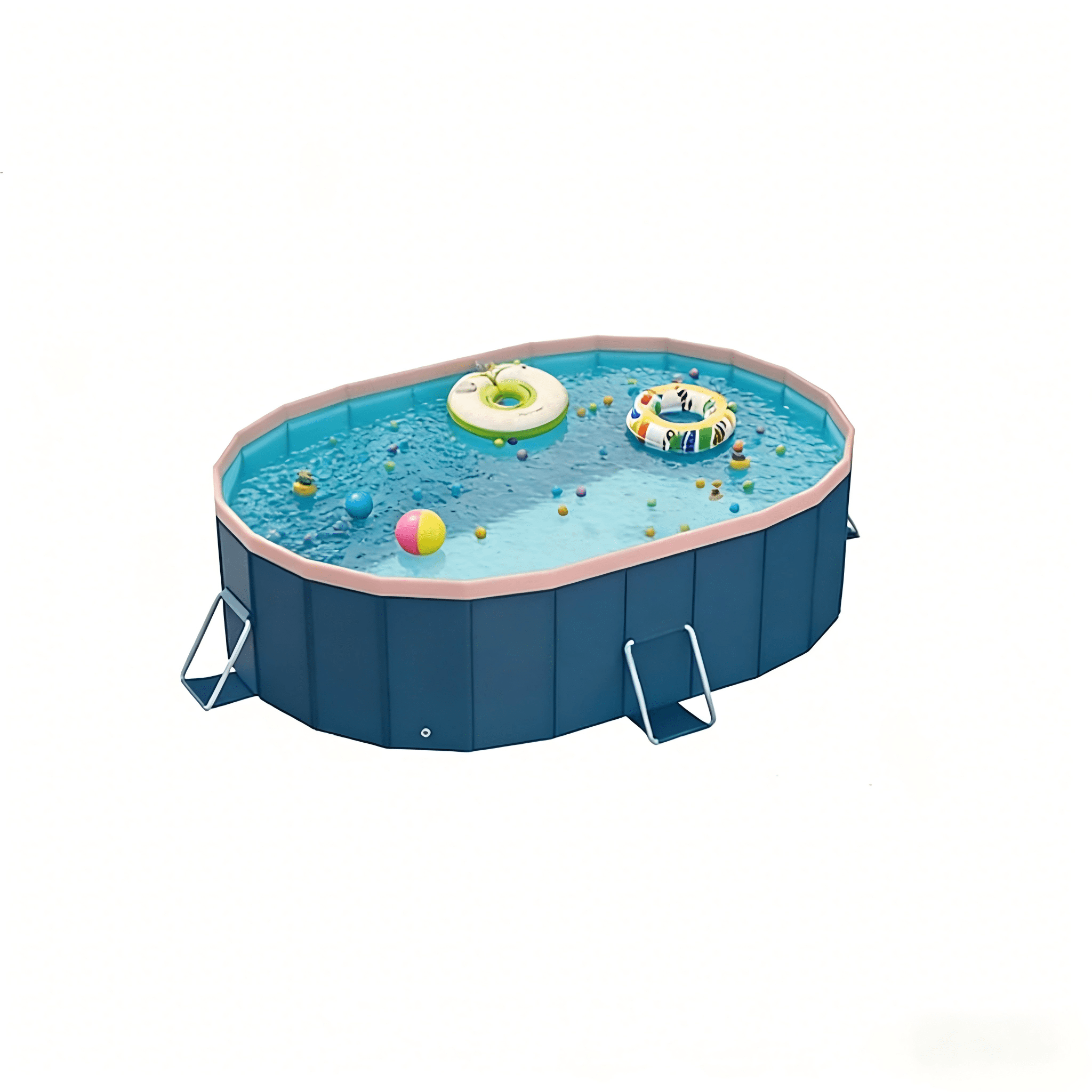 Foldable Non-Inflatable Swimming Pool for Kids Adults, Rectangle Swimming Pool Above Ground, Hard Plastic Collapsible Pool, Easy Setup for Outdoor, Backyard, Garden