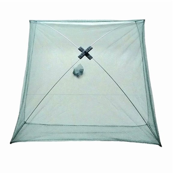 Foldable Nylon Fishing Dip Net, Bait Trap Cast Mesh Net for Crab & Shrimp Catching