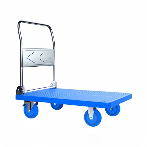 Foldable Nylon Panel Truck Cart with 4 Rubber Swivel Casters, 35.4"x23.6" Platform Truck 1100 LBS Bearing for Loading and Storage