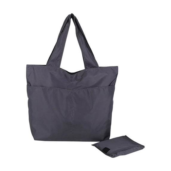 Foldable Nylon Shoulder Tote Bag with Zipper Closure, Large Capacity Lightweight Handbag for Travel, Work, Commute, and Daily Carry