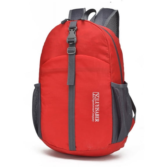 Foldable Nylon Waterproof Lightweight Climbing Backpack Outdoor Sports Bag,Red