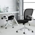 thumbnail image 1 of Foldable Office Chair - Home Office Desk Chairs with Wheels and Flip-Up Arms - Foldable Backrest Mesh Computer Chair Adjustable Swivel Rolling Home Executive (White), 1 of 7