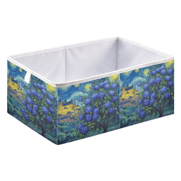Foldable Open Top Cube Storage Basket Fabric Organizer for Clothes Toys Books 15x10x6 Inch Midnight Rose Citadel