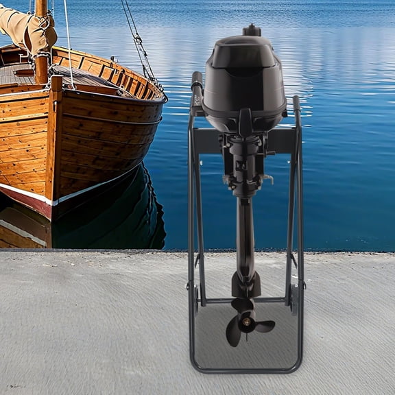 Foldable Outboard Motor Stand Cart Heavy Duty 30HP Boat Engine Dolly with 2 Rubber Wheels, Cold-Rolled Steel Frame, 88 lbs Capacity, Portable Folding Design for Engine Transport, Storage