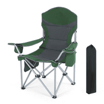 Foldable Outdoor Camping Chair, Lawn Chair, Folding Chair with Armrests, Cooler Bag, Cup Holder & Side Pocket, Lightweight, Heavy Duty for Travel, Camping & Picnics (1 Pack)
