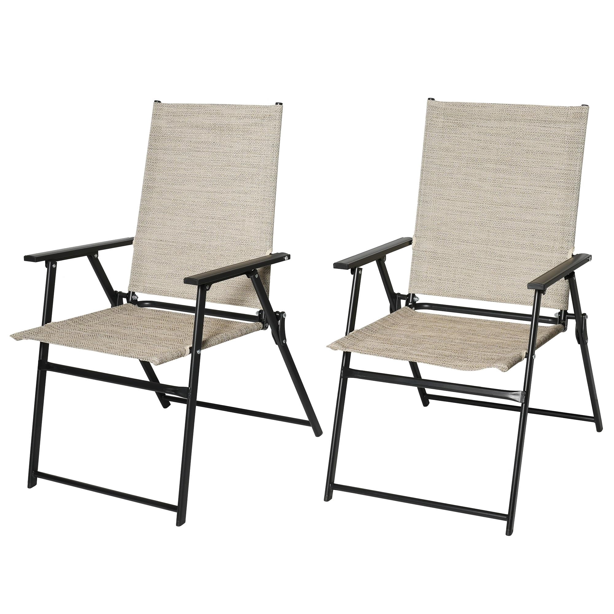 Foldable Outdoor Chairs Set of 2, Lightweight Patio Dining Chairs for ...