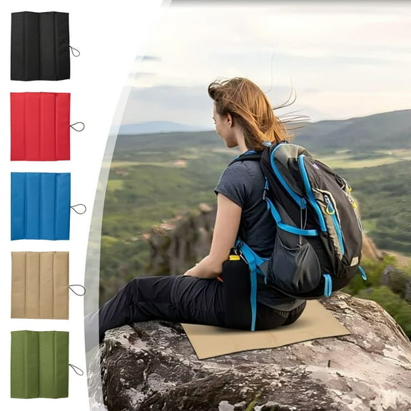 Foldable Outdoor Cushion | Small Waterproof Moisture-Resistant Seat Pad for Camping Hiking Picnics Travel | Oxford Cloth | Memory Foam | Portable Lightweight | 34x30cm | 1 Pack